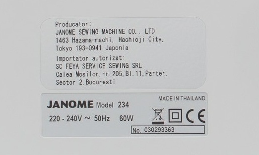 meimamaページ JANOME 234 Электромеханическая швейная машина